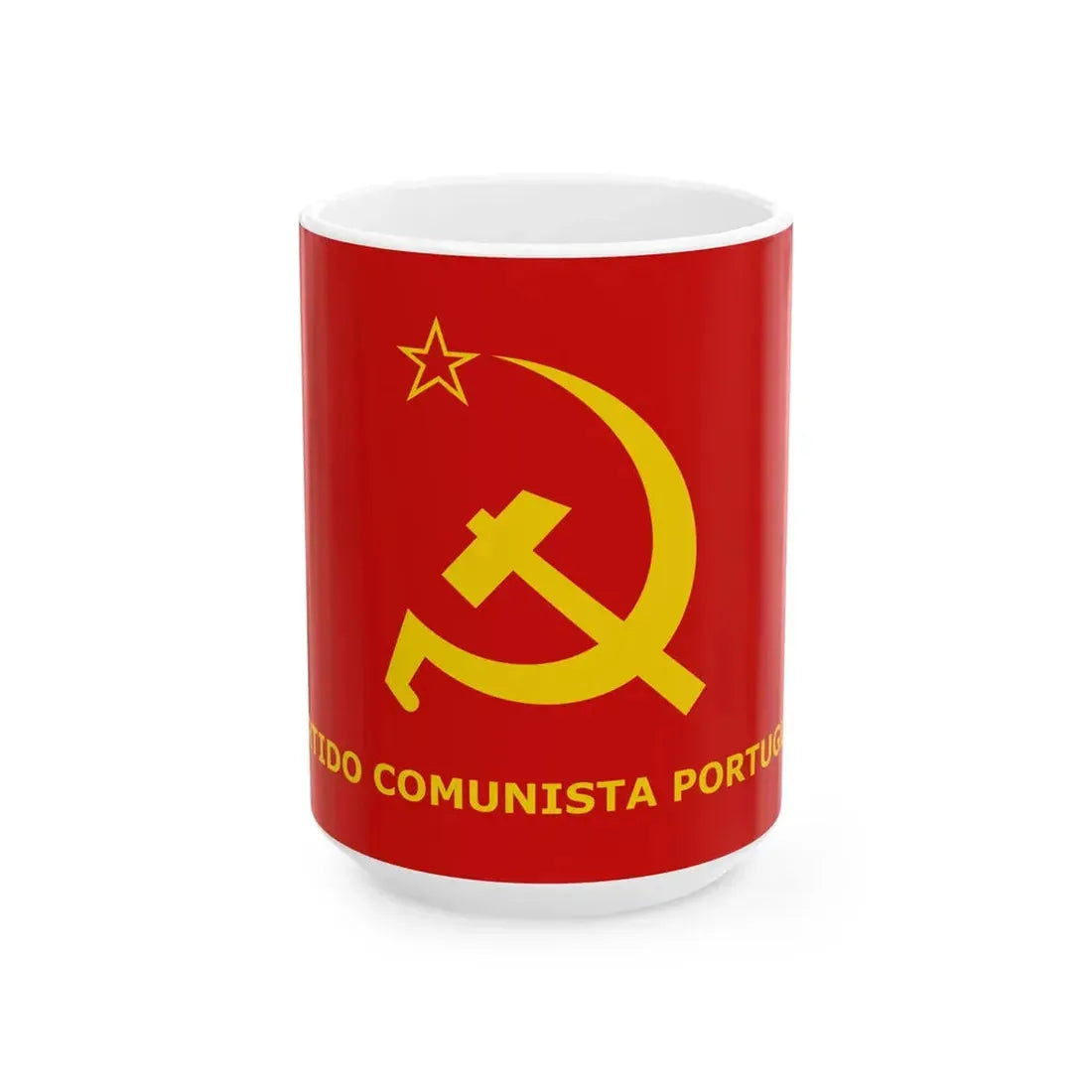 Flag of the Portuguese Communist Party (Portugal) White Coffee Mug 15oz - Go Mug Yourself
