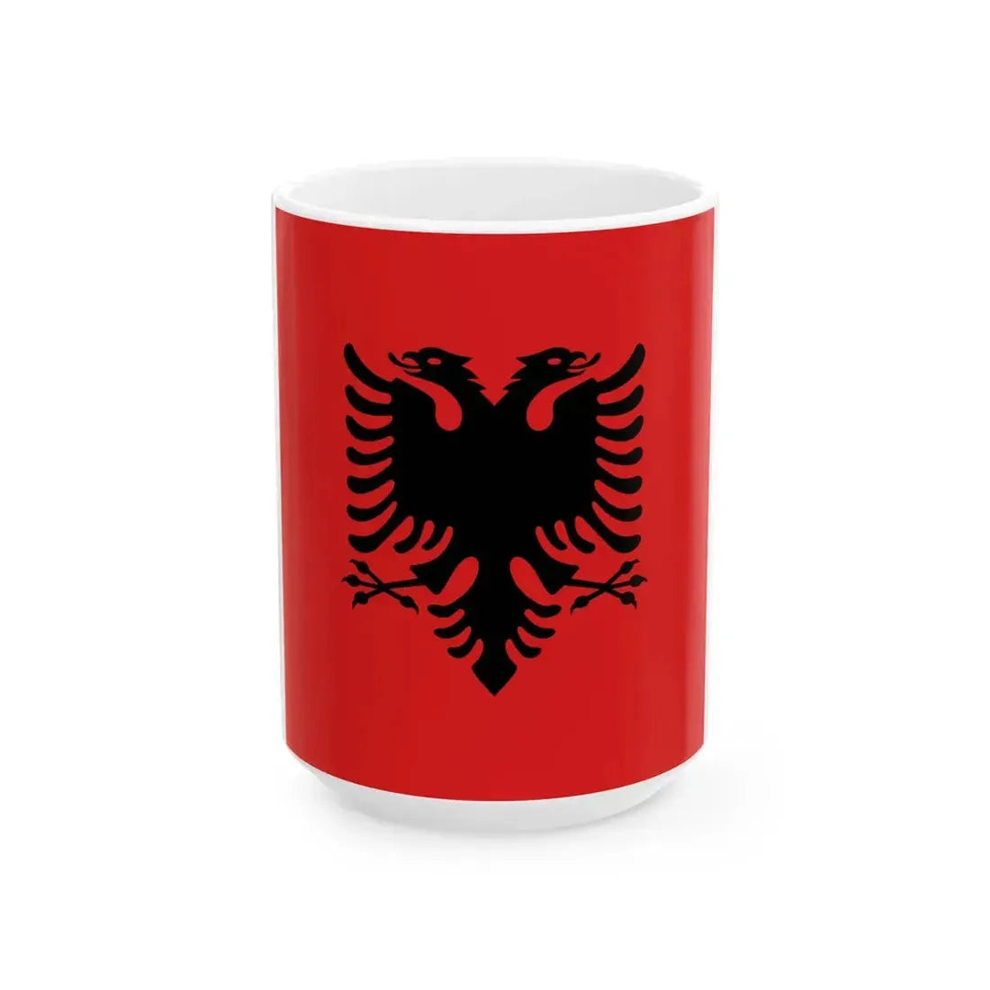 Flag of the President of Albania 1992-2002 (Albania) White Coffee Mug 15oz - Go Mug Yourself