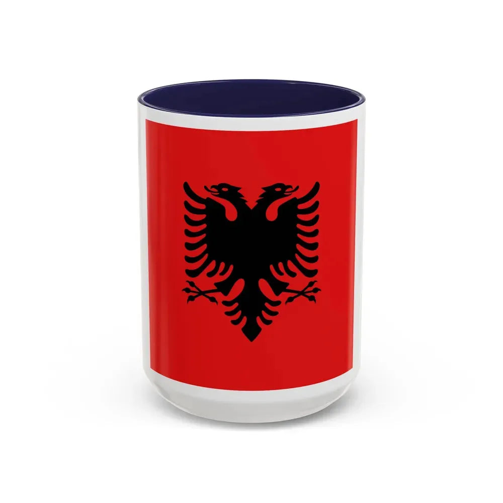 Flag of the President of Albania 1992 to 2002 - Accent Coffee Mug 15oz Navy - Go Mug Yourself