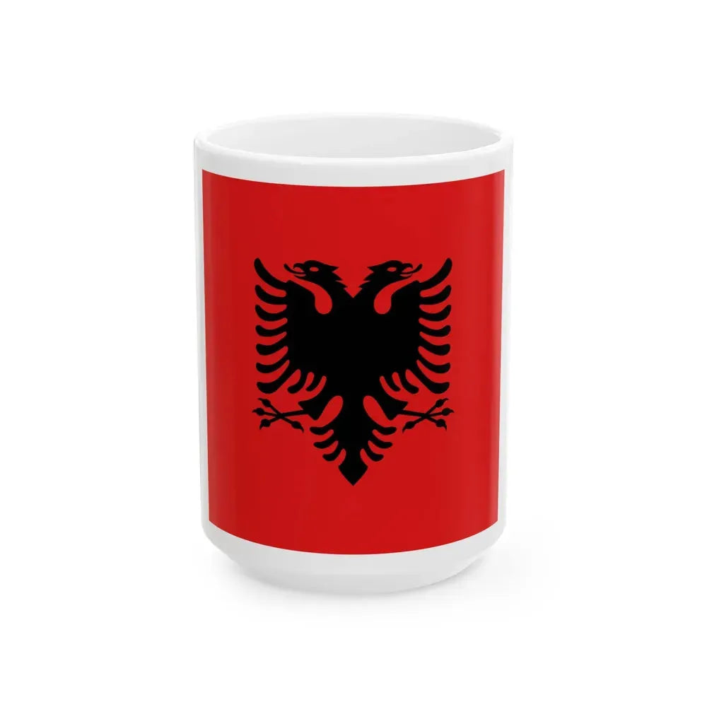 Flag of the President of Albania 1992 to 2002 - White Coffee Mug 15oz - Go Mug Yourself