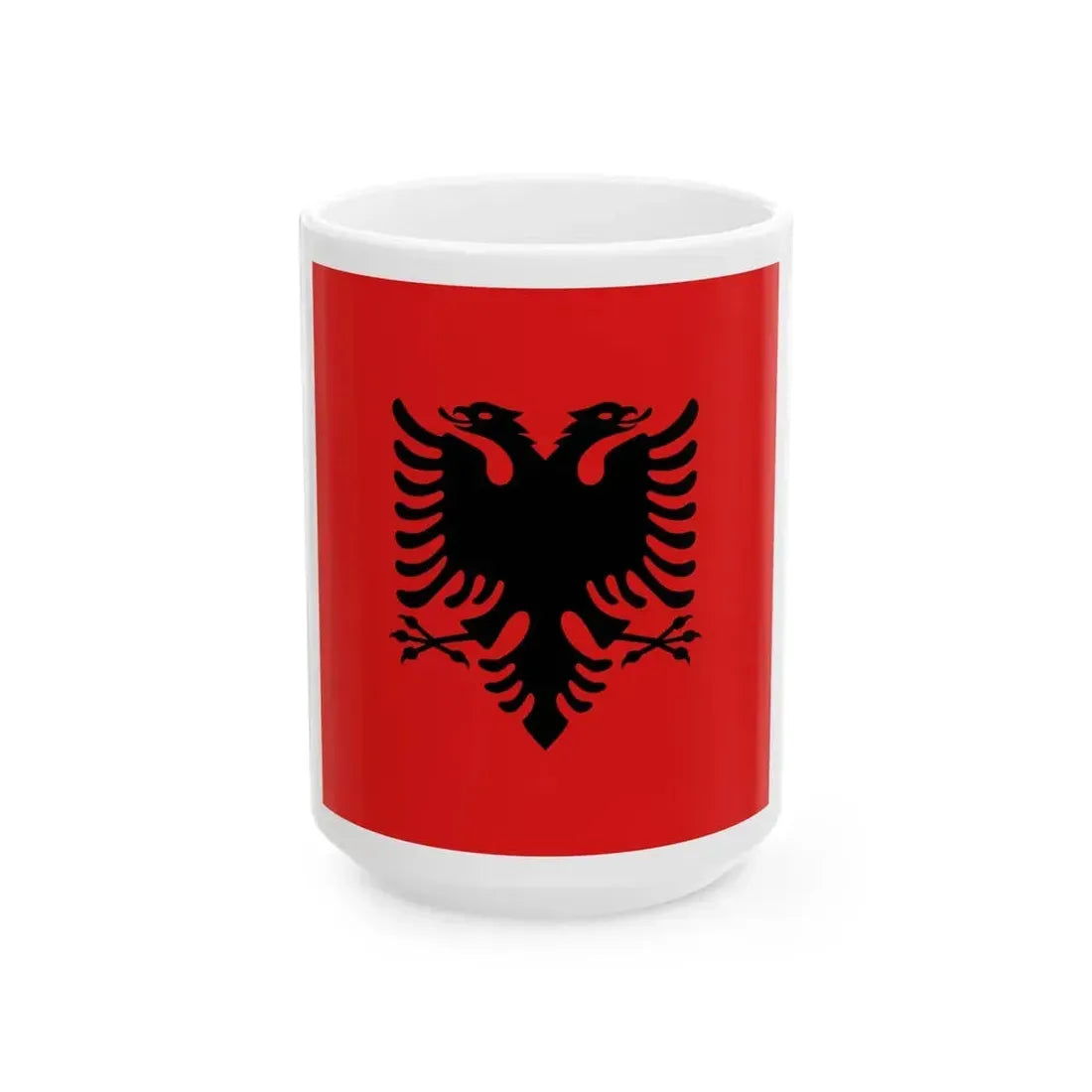 Flag of the President of Albania 1992 to 2002 - White Coffee Mug 15oz - Go Mug Yourself