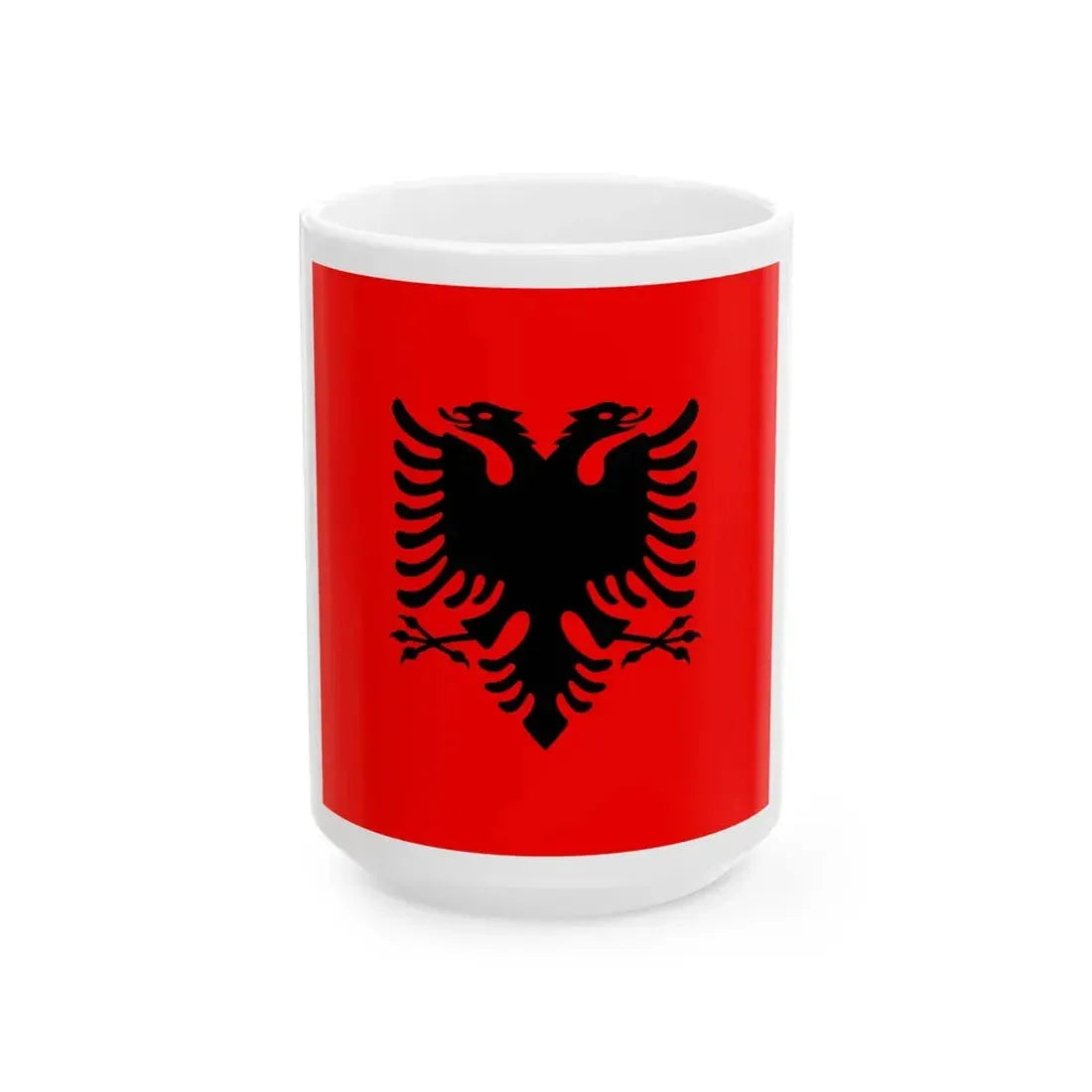 Flag of the President of Albania 2002-2014 (Albania) White Coffee Mug 15oz - Go Mug Yourself