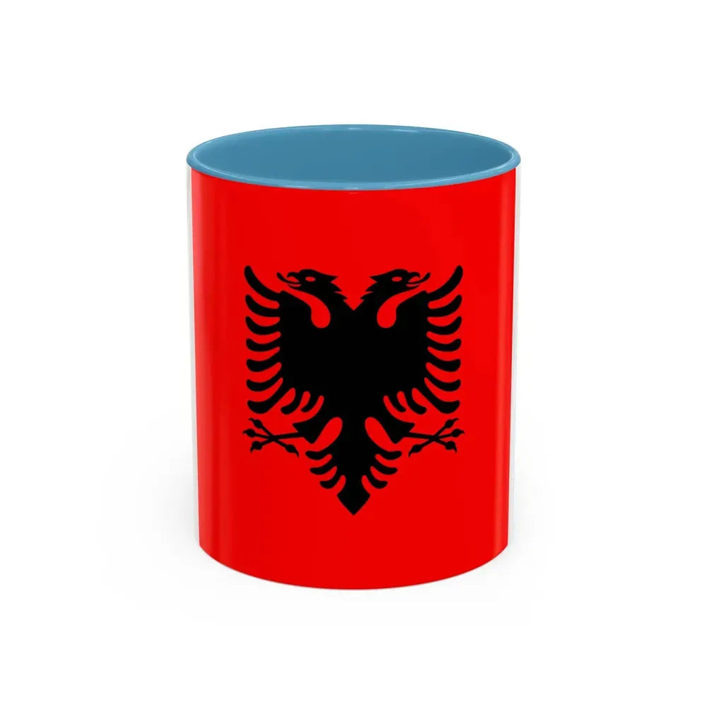 Flag of the President of Albania 2002 to 2014 - Accent Coffee Mug 11oz Light Blue - Go Mug Yourself