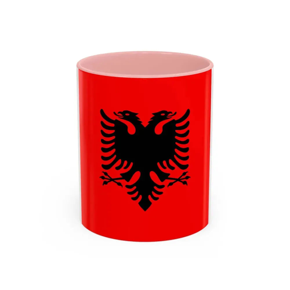 Flag of the President of Albania 2002 to 2014 - Accent Coffee Mug 11oz Pink - Go Mug Yourself