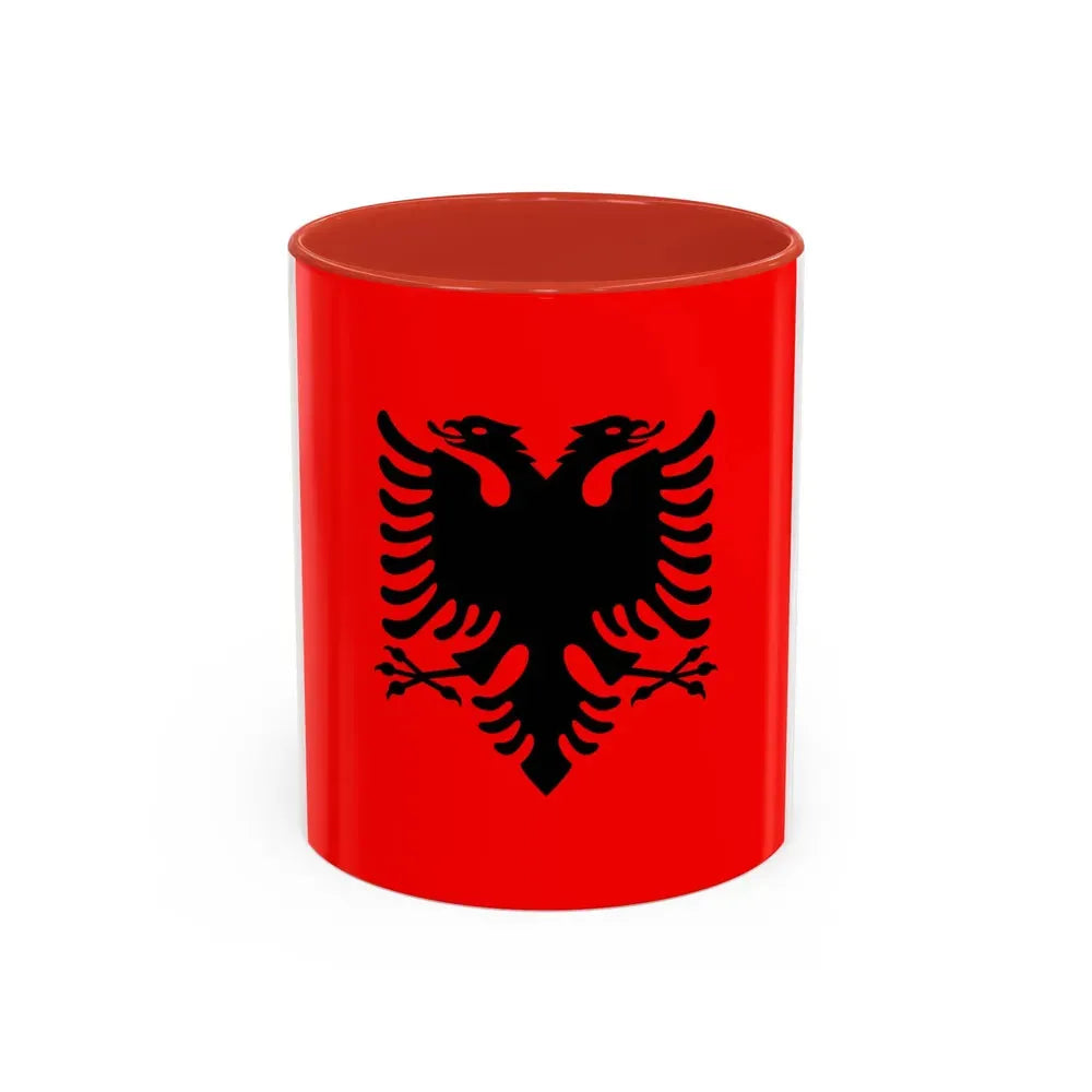 Flag of the President of Albania 2002 to 2014 - Accent Coffee Mug 11oz Red - Go Mug Yourself