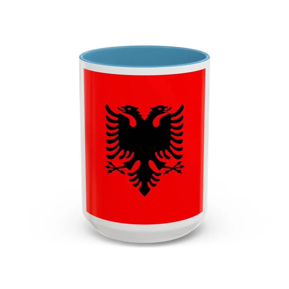 Flag of the President of Albania 2002 to 2014 - Accent Coffee Mug 15oz Light Blue - Go Mug Yourself