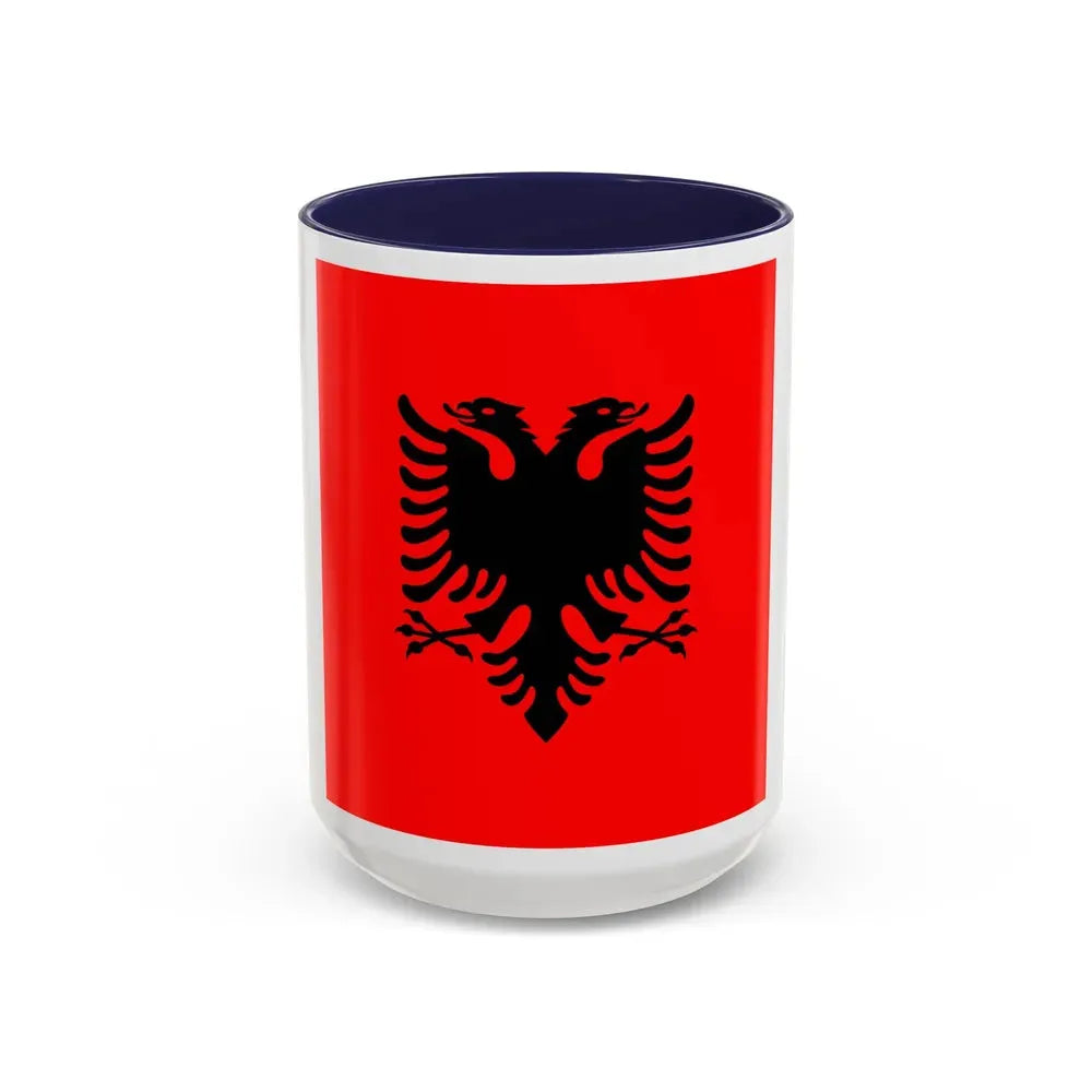 Flag of the President of Albania 2002 to 2014 - Accent Coffee Mug 15oz Navy - Go Mug Yourself
