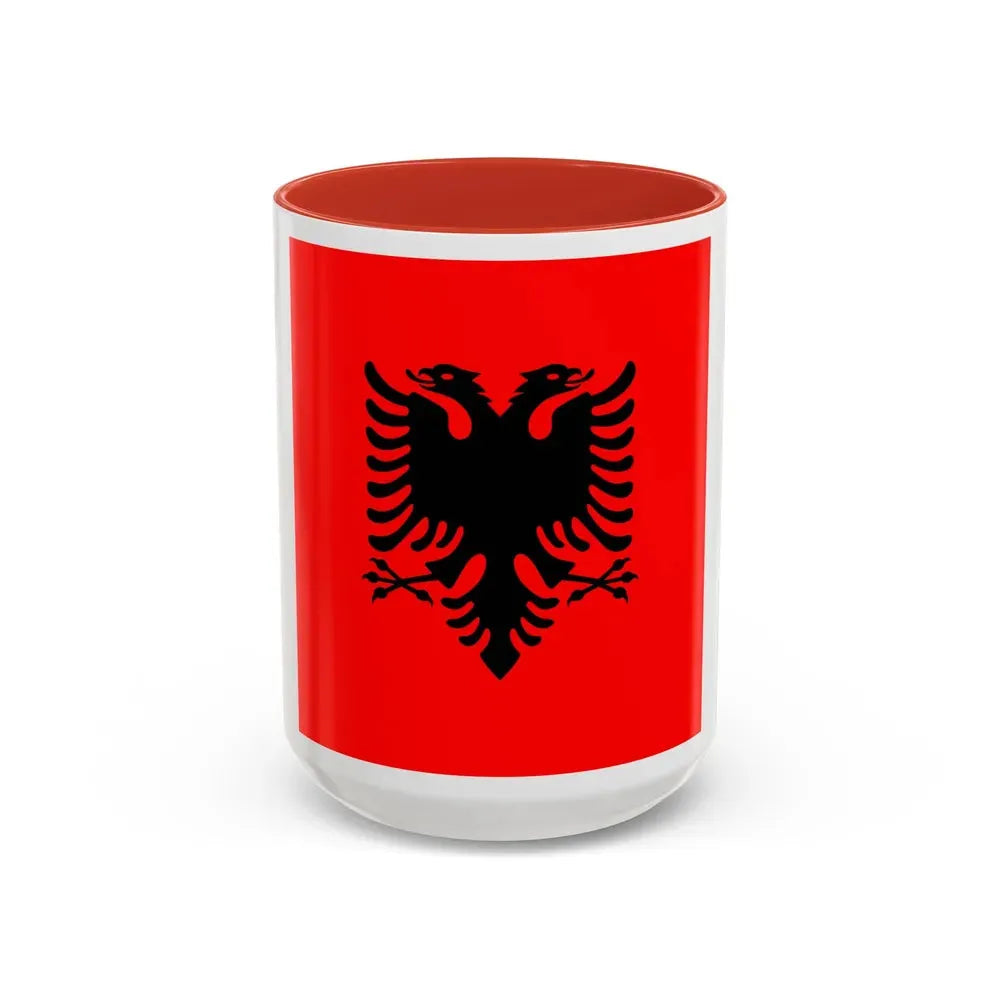 Flag of the President of Albania 2002 to 2014 - Accent Coffee Mug 15oz Red - Go Mug Yourself