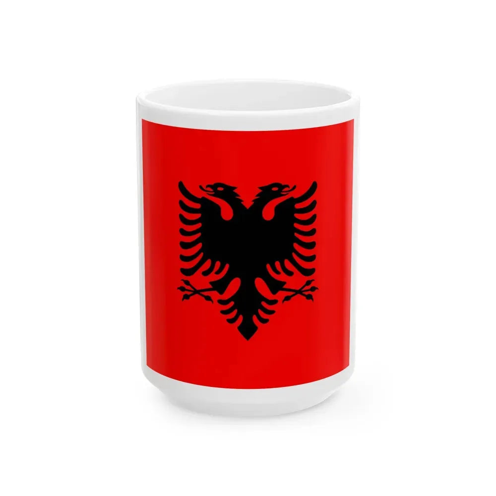 Flag of the President of Albania 2002 to 2014 - White Coffee Mug 15oz - Go Mug Yourself