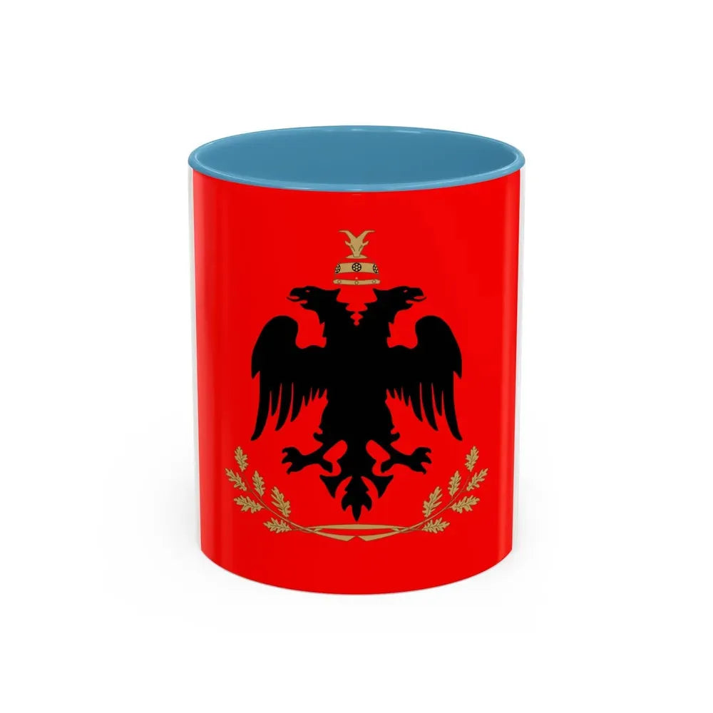 Flag of the President of Albania - Accent Coffee Mug 11oz Light Blue - Go Mug Yourself