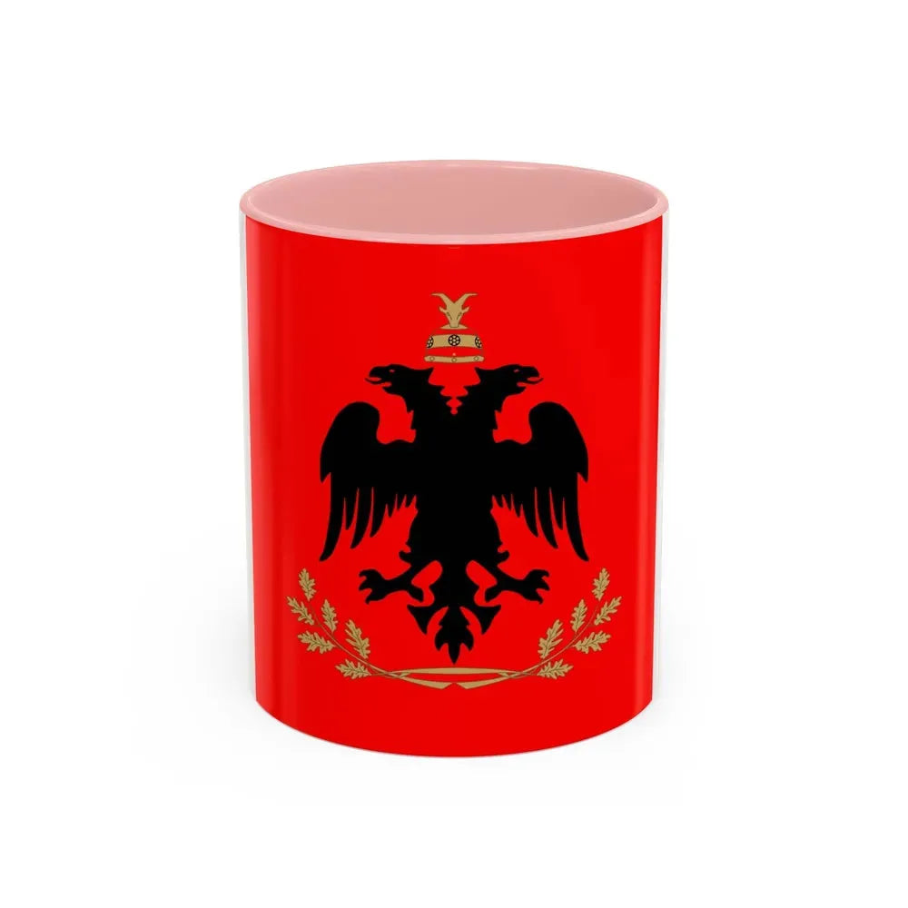 Flag of the President of Albania - Accent Coffee Mug 11oz Pink - Go Mug Yourself