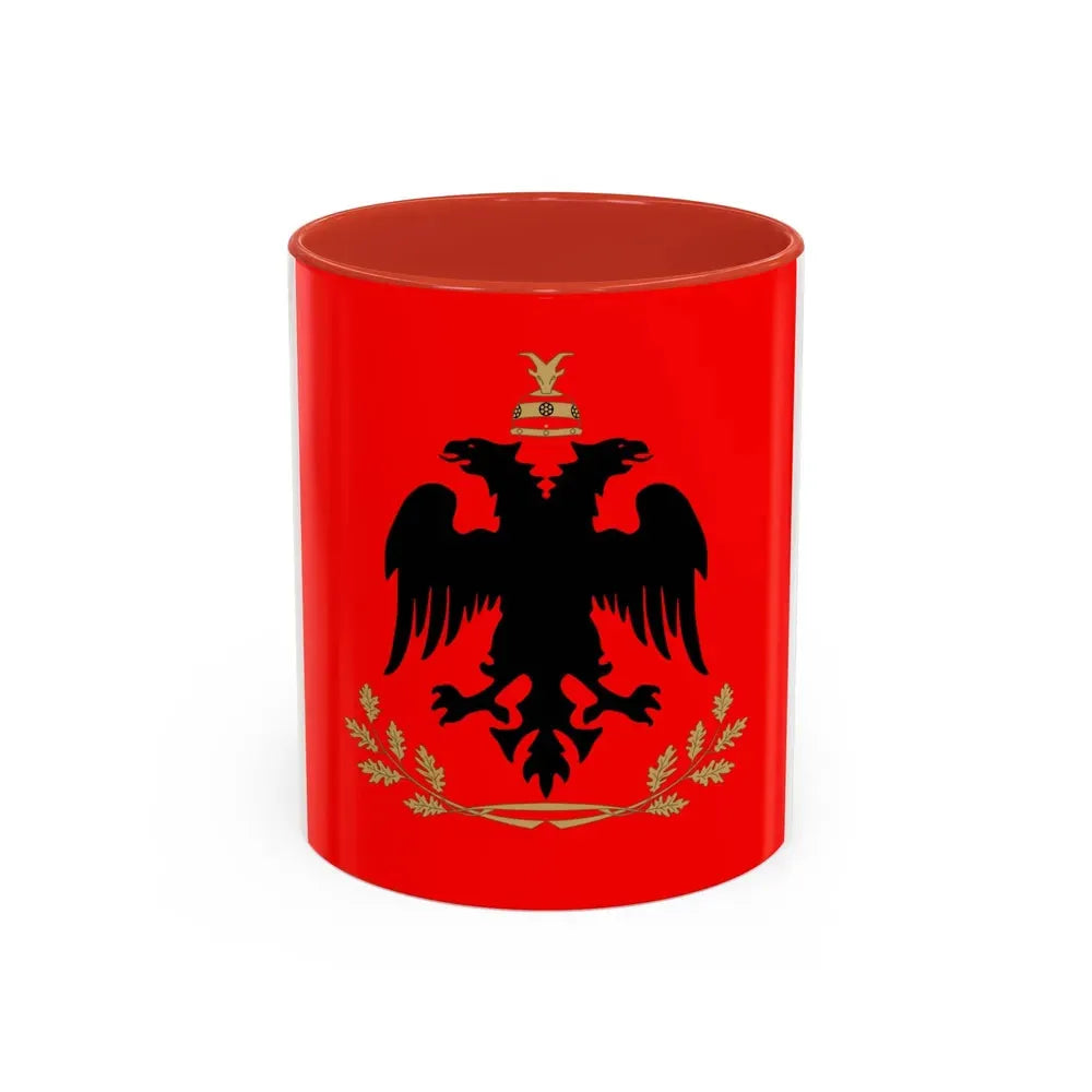 Flag of the President of Albania - Accent Coffee Mug 11oz Red - Go Mug Yourself