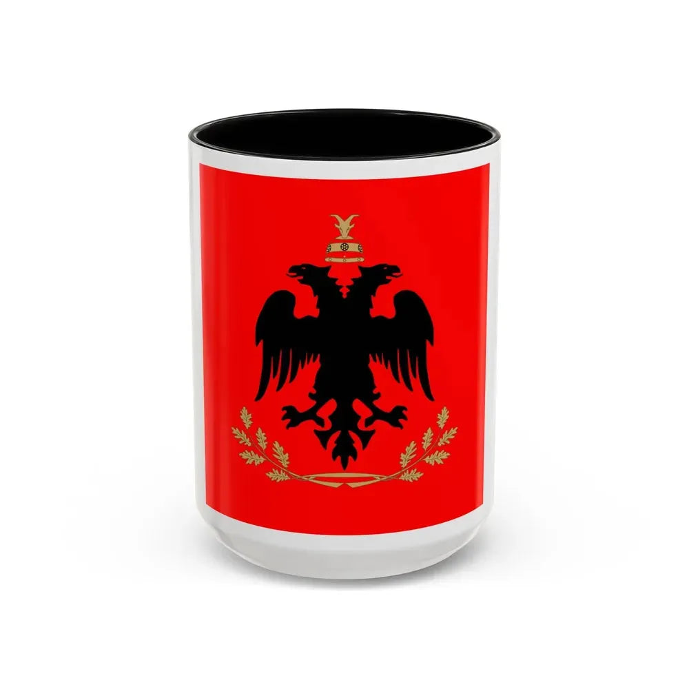 Flag of the President of Albania - Accent Coffee Mug 15oz Black - Go Mug Yourself