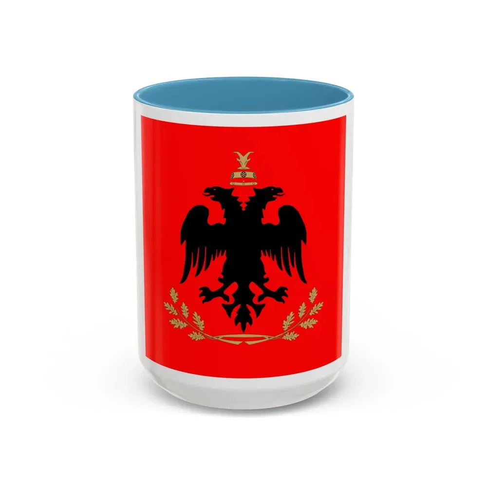 Flag of the President of Albania - Accent Coffee Mug 15oz Light Blue - Go Mug Yourself