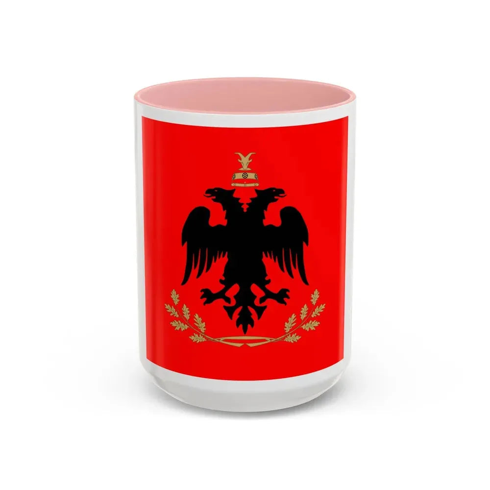 Flag of the President of Albania - Accent Coffee Mug 15oz Pink - Go Mug Yourself