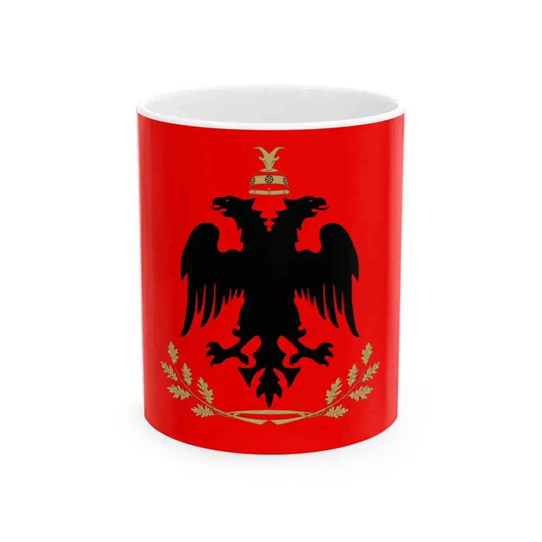 Flag of the President of Albania (Albania) White Coffee Mug 11oz - Go Mug Yourself