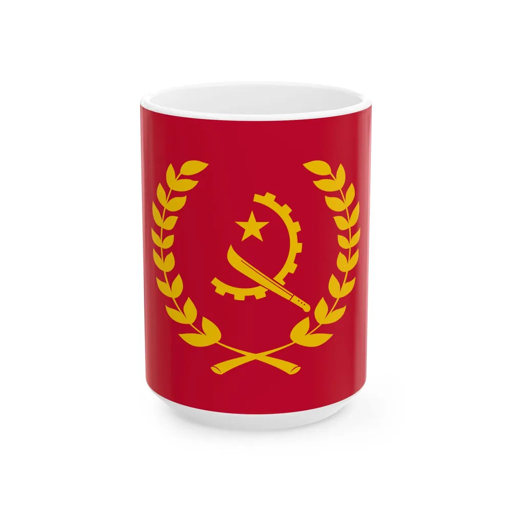 Flag of the President of Angola (Angola) White Coffee Mug 15oz - Go Mug Yourself