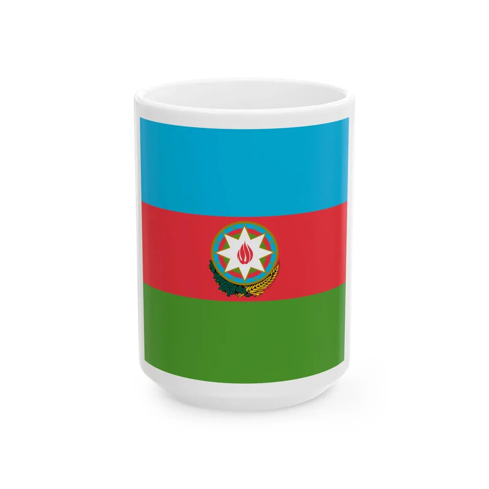Flag of the President of Azerbaijan (Azerbaijan) White Coffee Mug 15oz - Go Mug Yourself
