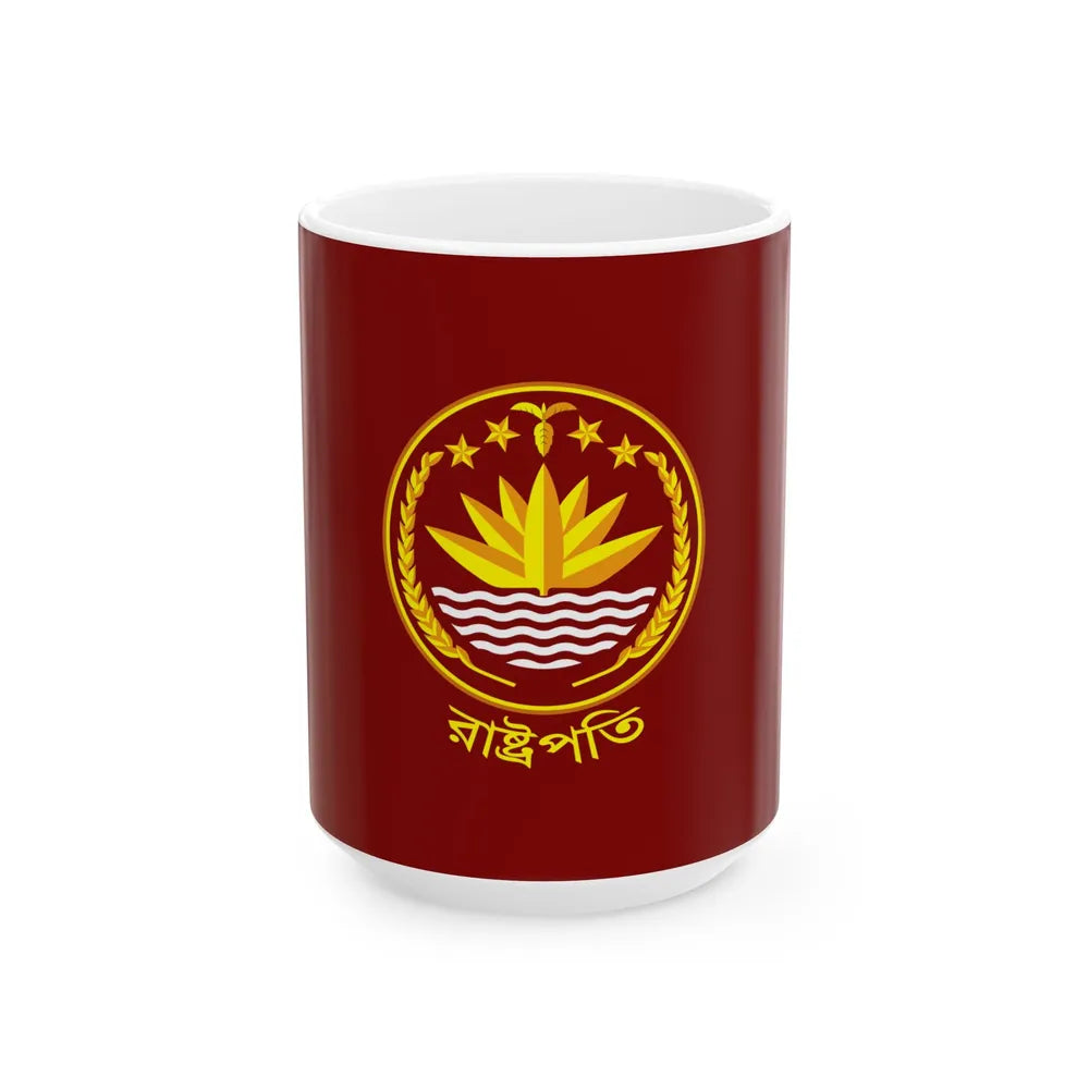 Flag of the President of Bangladesh (Bangladesh) White Coffee Mug 15oz - Go Mug Yourself