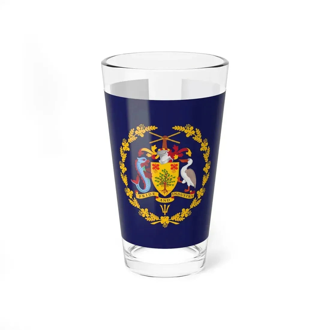 Flag of the President of Barbados (Barbados) Pint Glass 16oz 16oz - Go Mug Yourself
