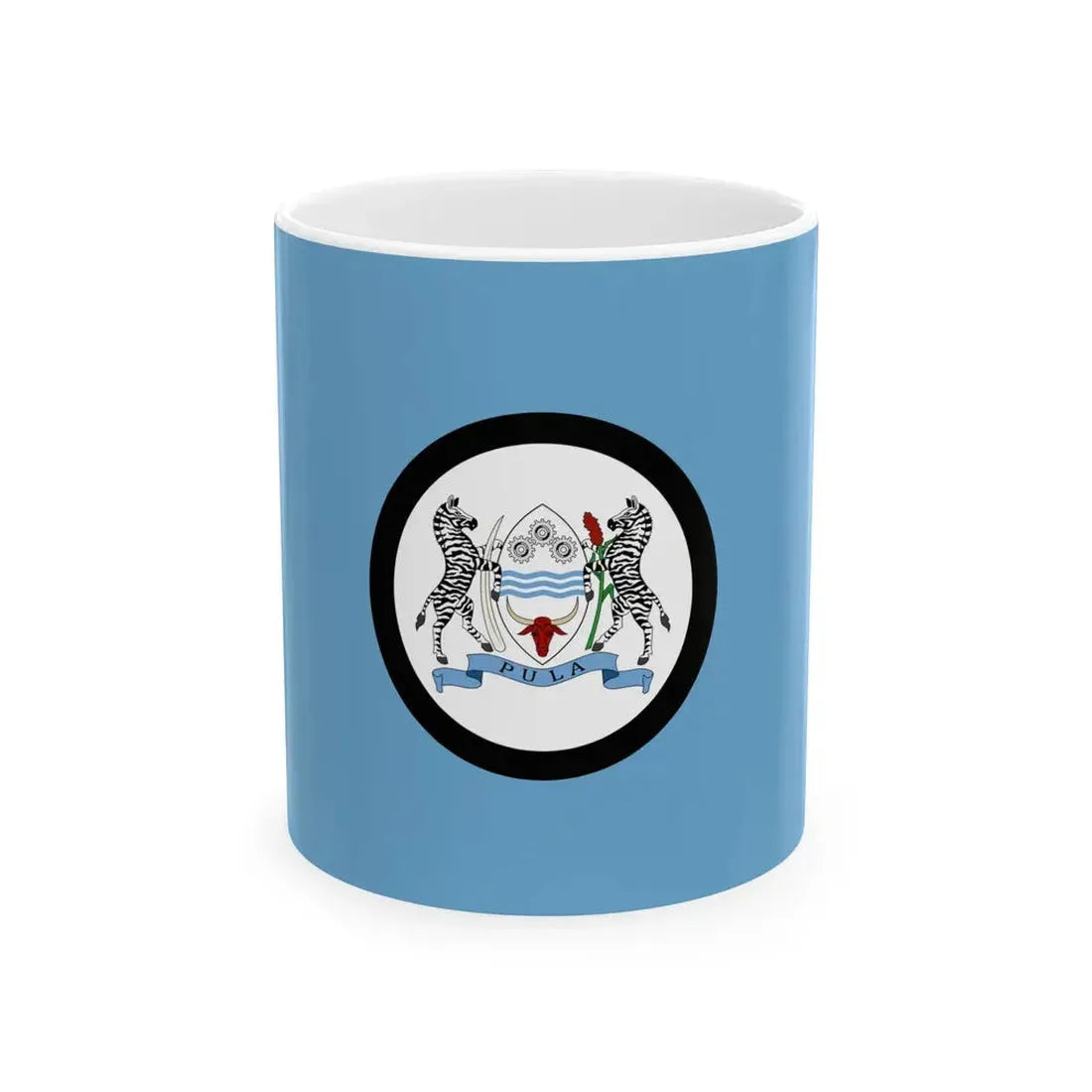 Flag of the President of Botswana (Botswana) White Coffee Mug 11oz - Go Mug Yourself