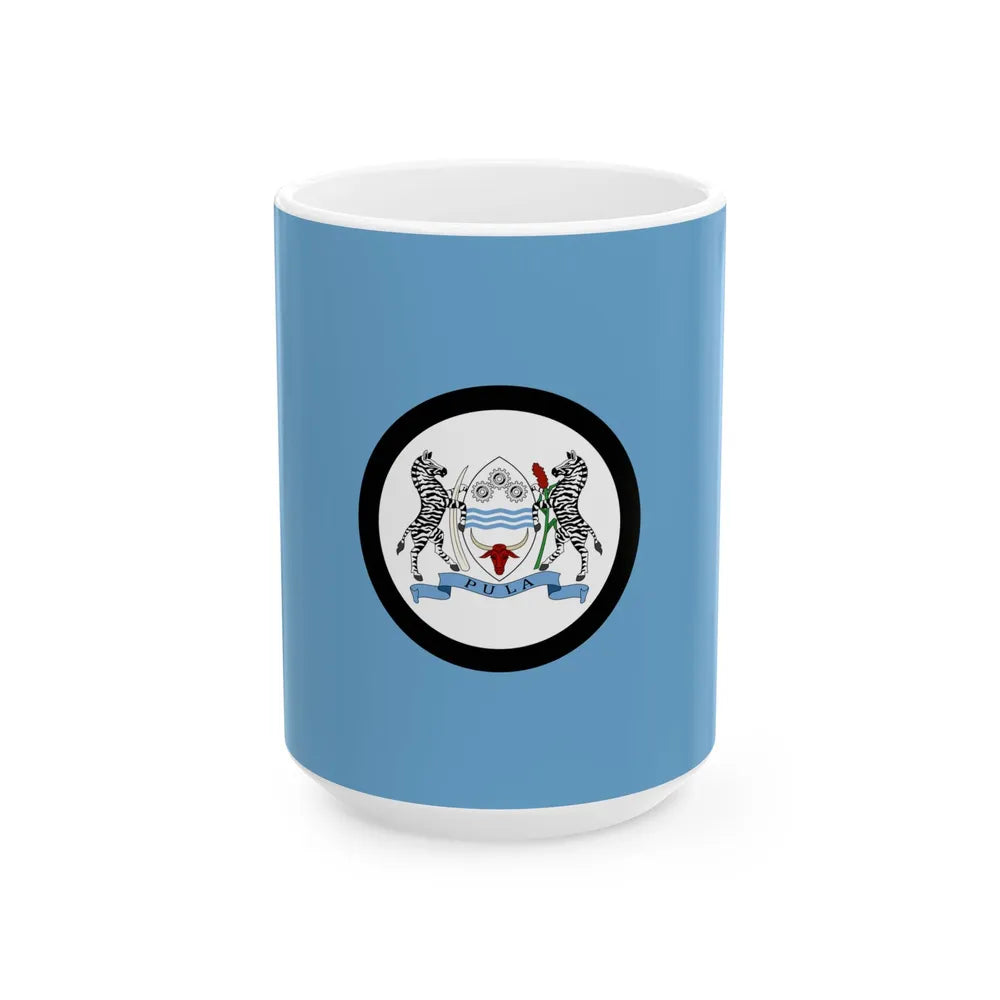 Flag of the President of Botswana (Botswana) White Coffee Mug 15oz - Go Mug Yourself