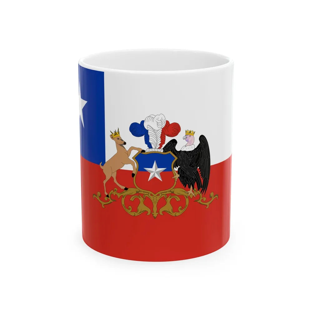 Flag of the President of Chile 1854-1920 (Chile) White Coffee Mug 11oz - Go Mug Yourself