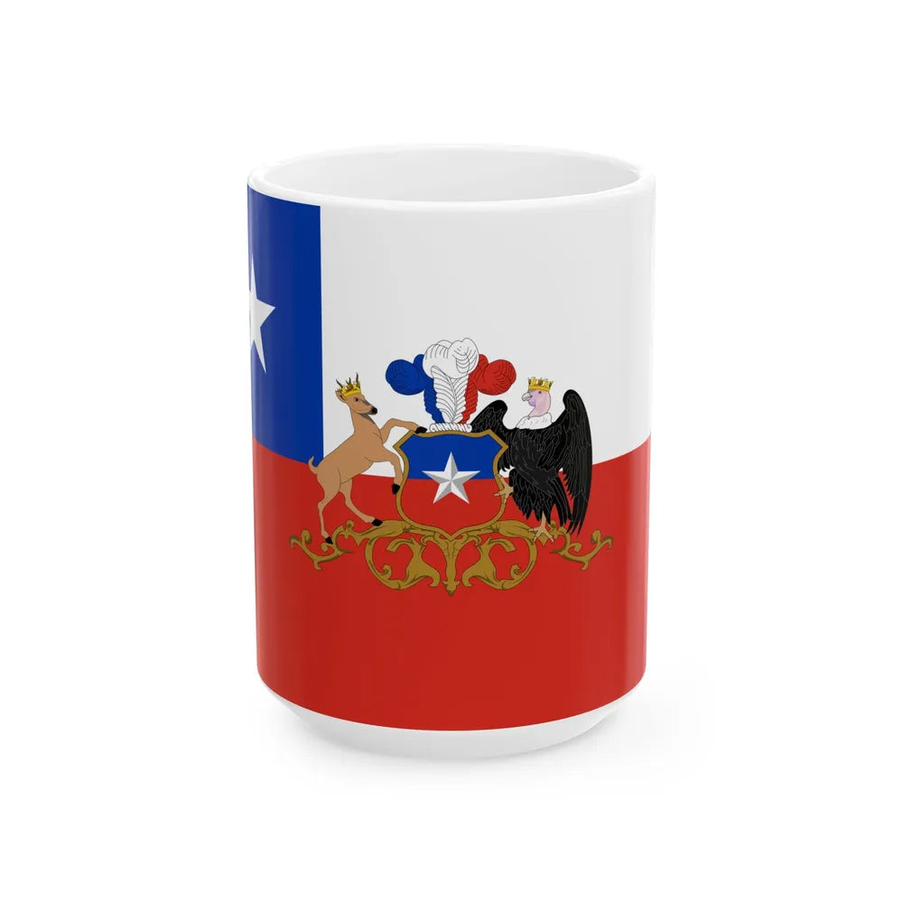 Flag of the President of Chile 1854-1920 (Chile) White Coffee Mug 15oz - Go Mug Yourself