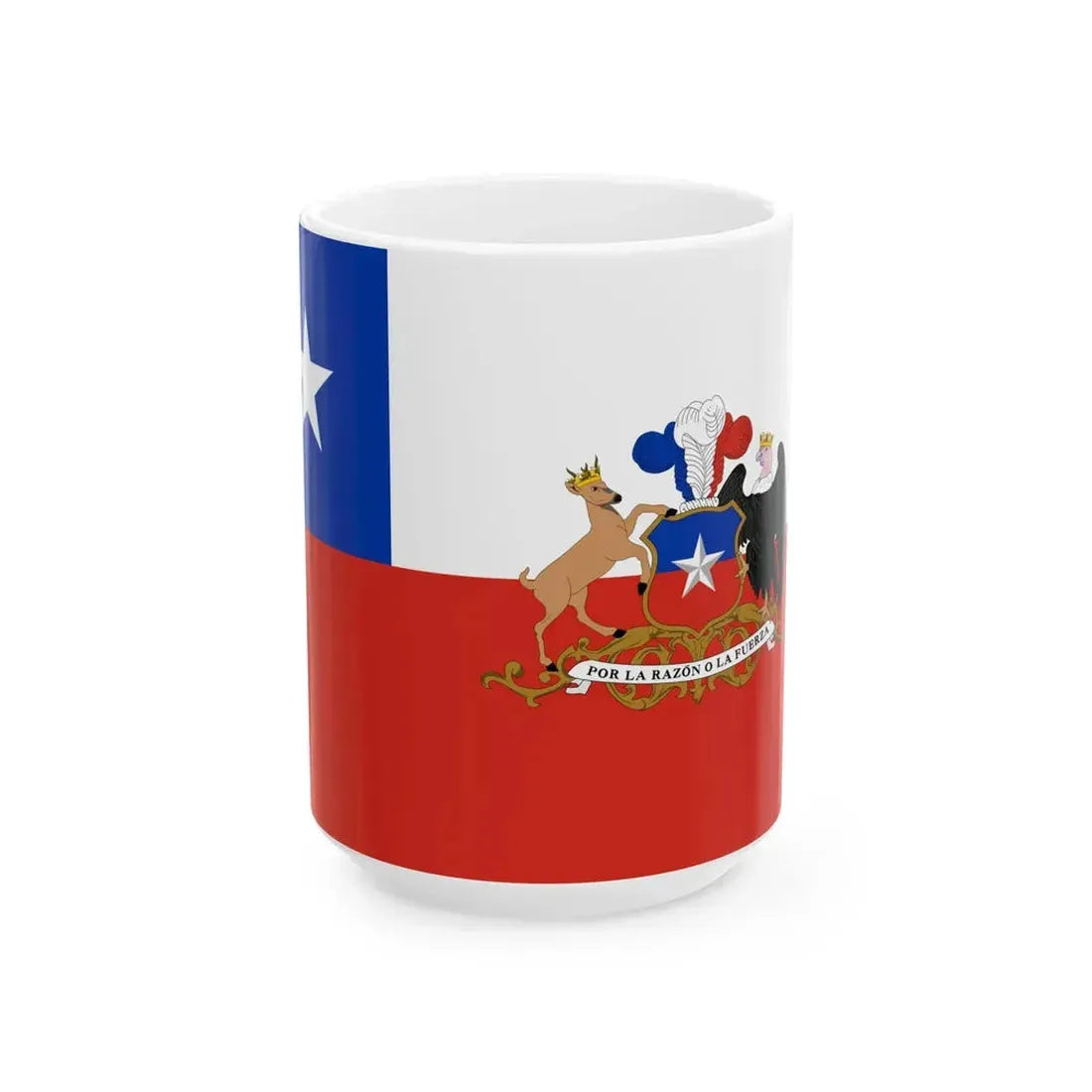 Flag of the President of Chile 2 (Chile) White Coffee Mug 15oz - Go Mug Yourself