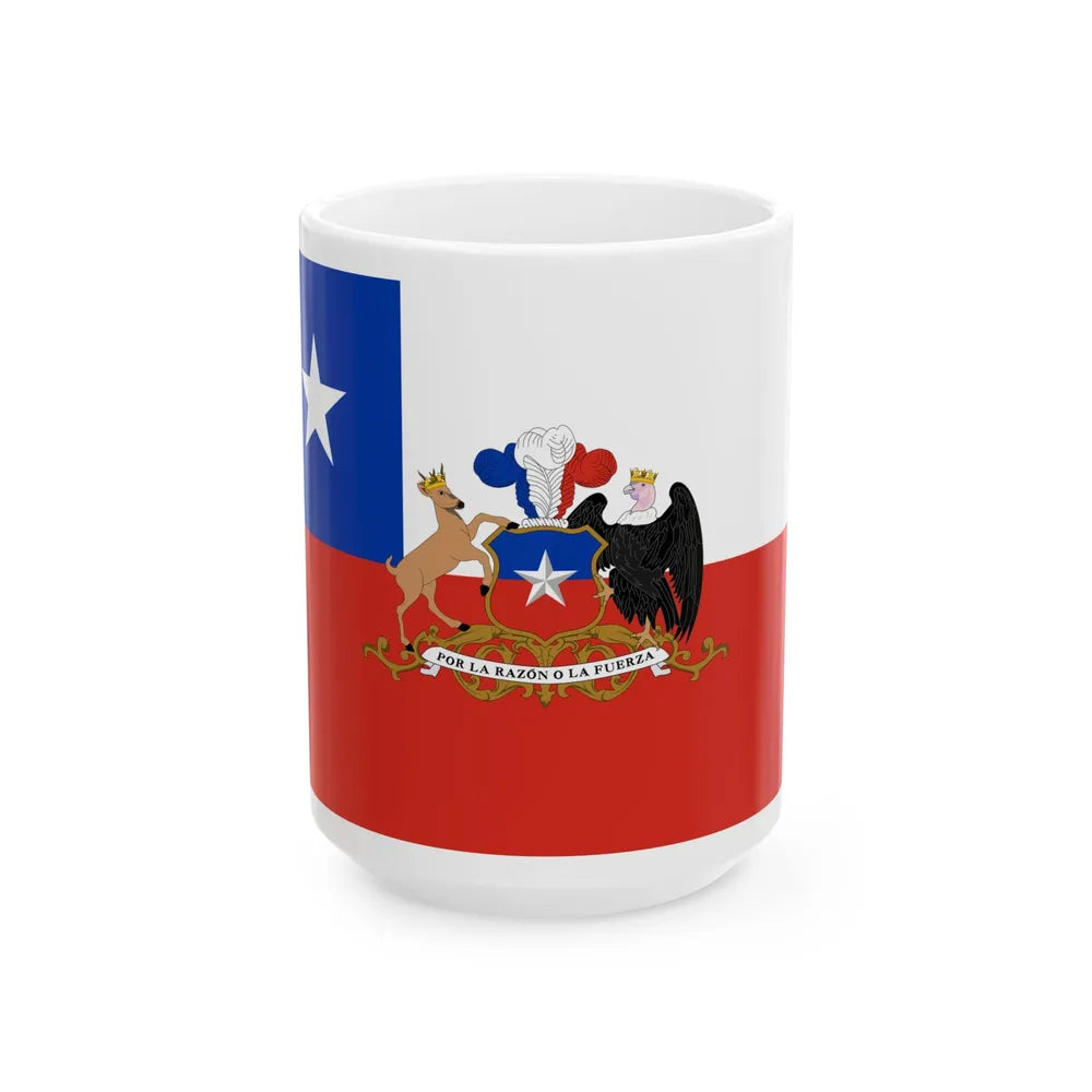 Flag of the President of Chile (Chile) White Coffee Mug 15oz - Go Mug Yourself