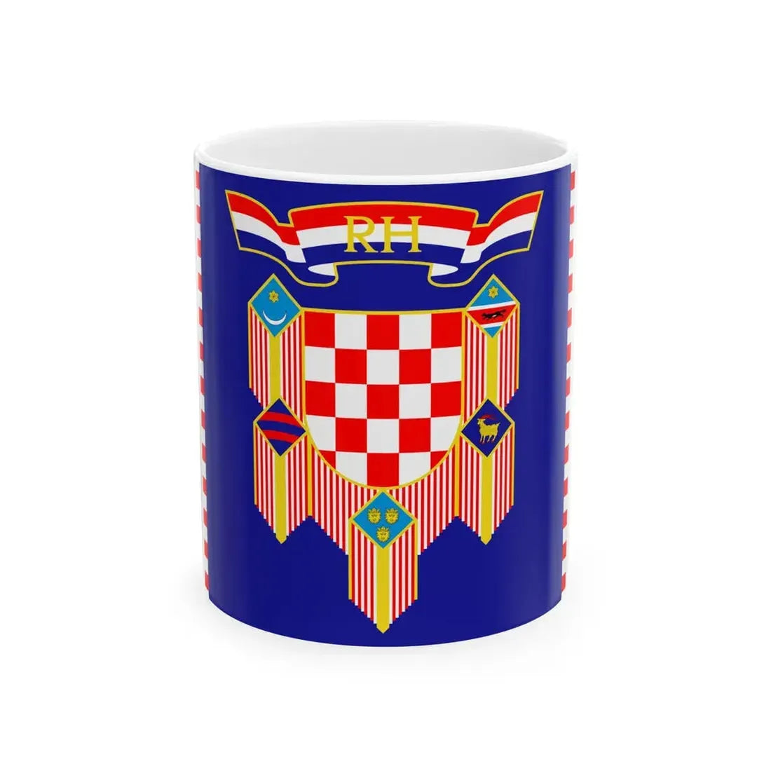Flag of the President of Croatia (Croatia) White Coffee Mug 11oz - Go Mug Yourself