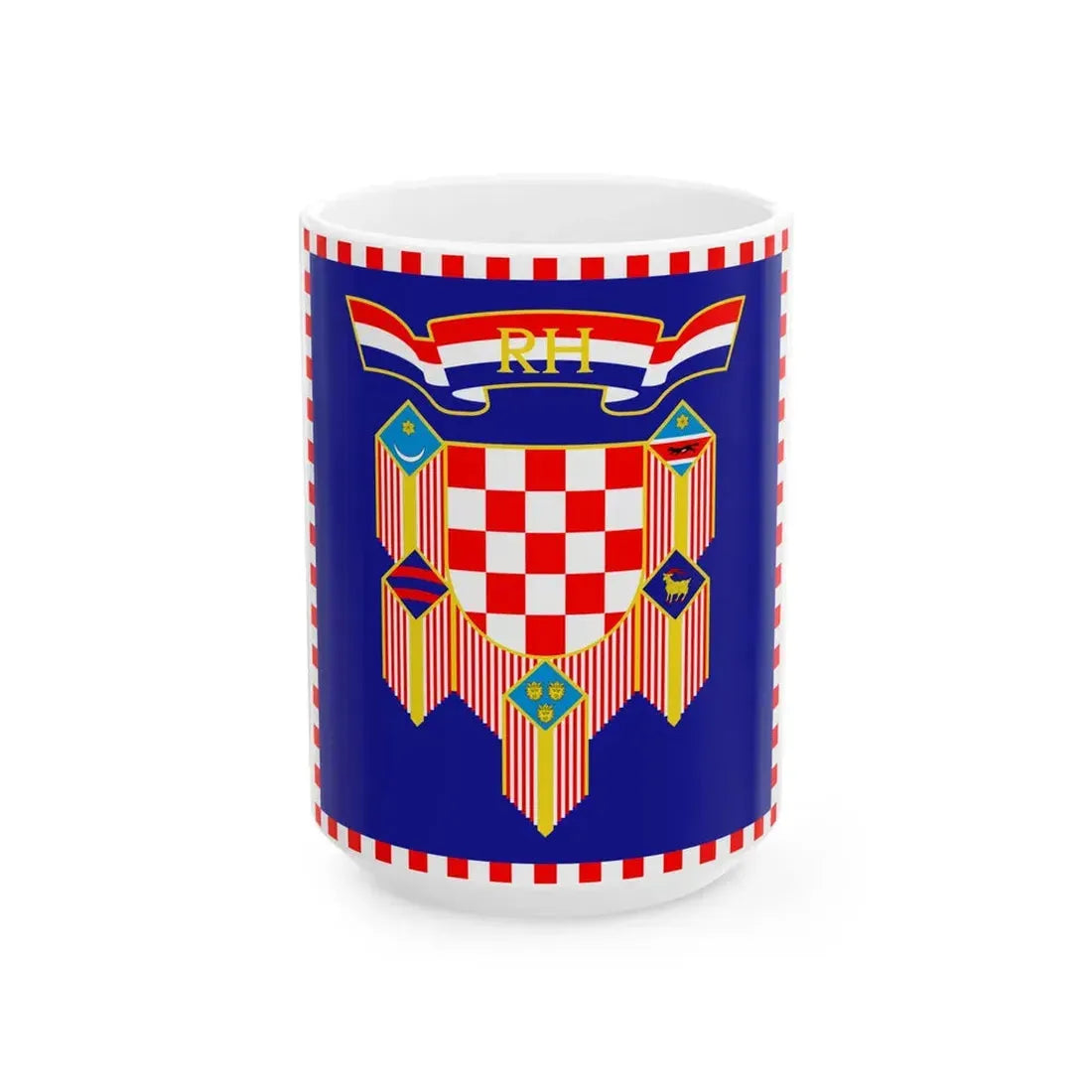 Flag of the President of Croatia (Croatia) White Coffee Mug 15oz - Go Mug Yourself