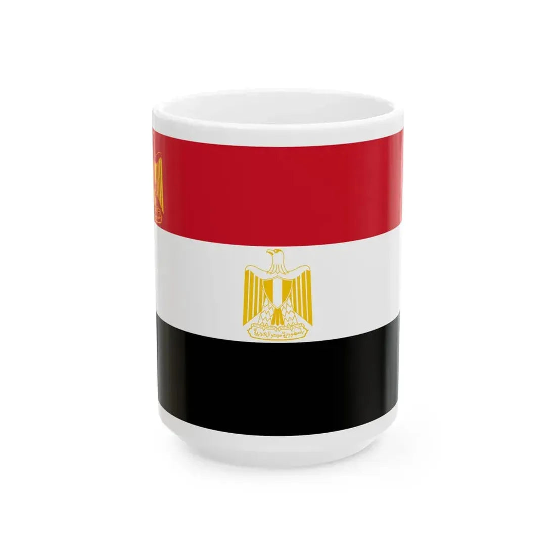 Flag of the President of Egypt Coat of arms variant (Egypt) White Coffee Mug 15oz - Go Mug Yourself