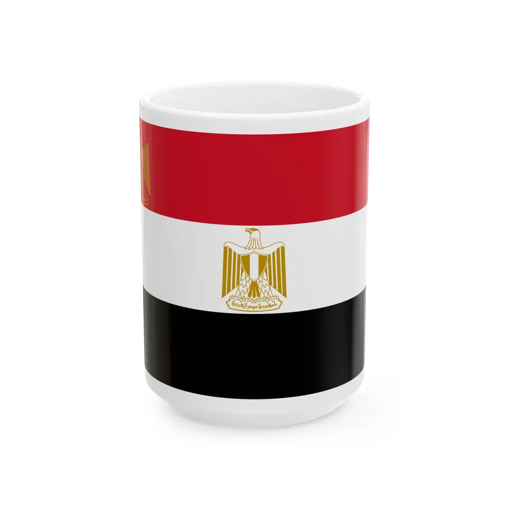 Flag of the President of Egypt (Egypt) White Coffee Mug 15oz - Go Mug Yourself