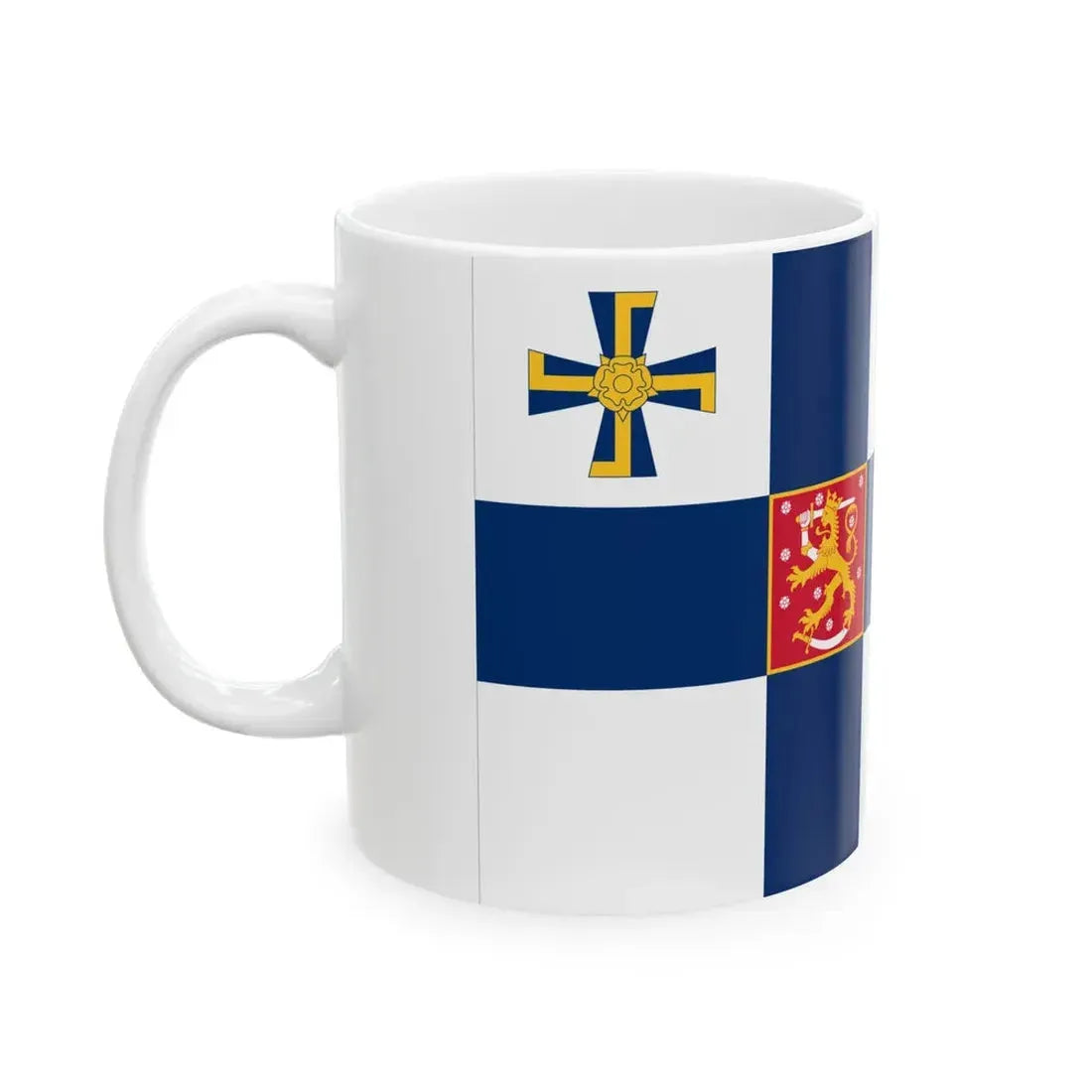 Flag of the President of Finland (Finland) White Coffee Mug - Go Mug Yourself