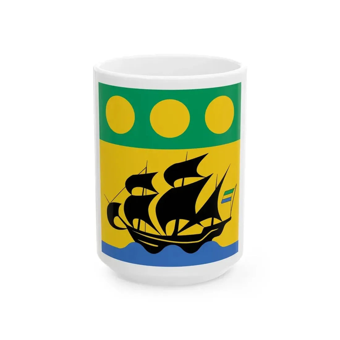 Flag of the President of Gabon 1960-1990 (Gabon) White Coffee Mug 15oz - Go Mug Yourself