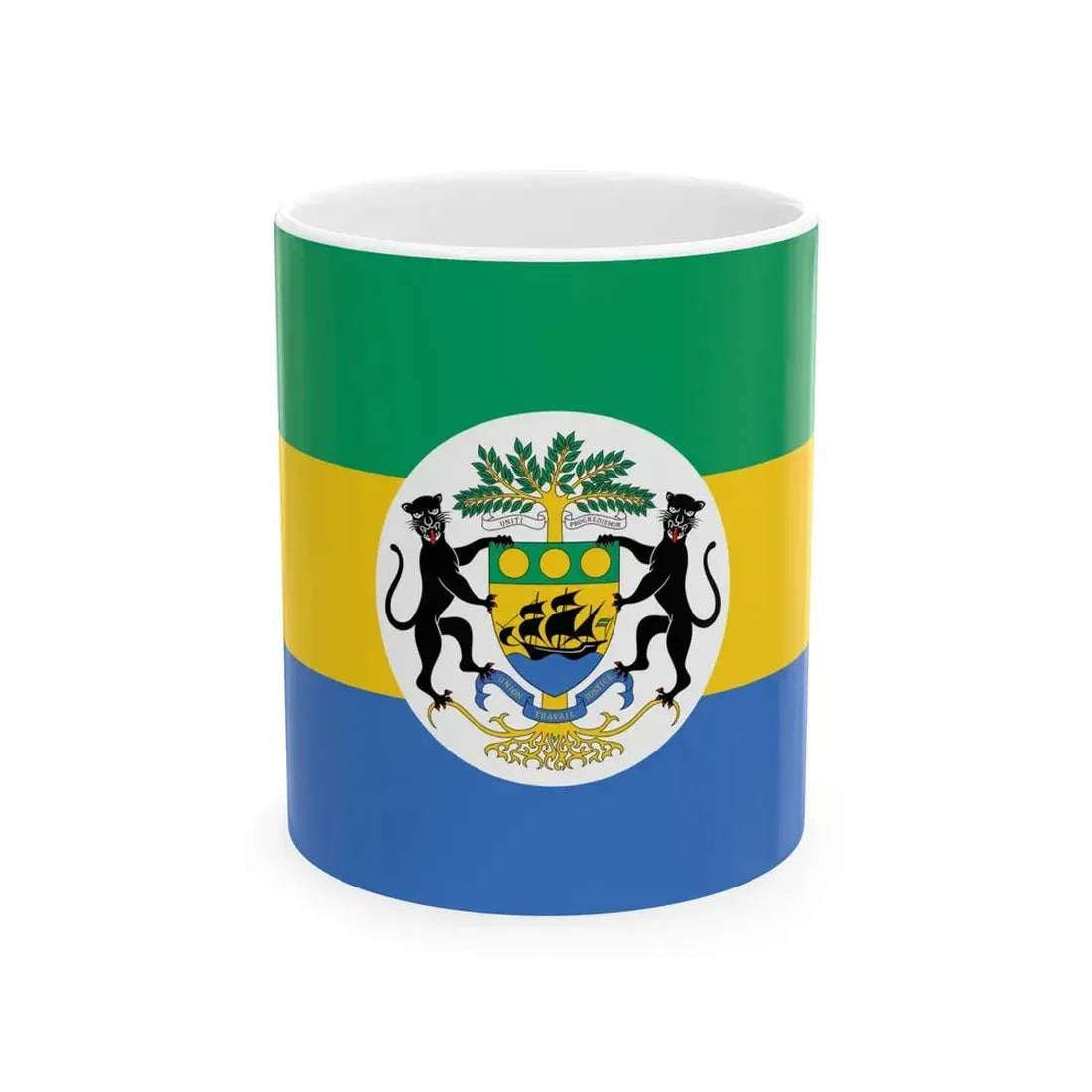 Flag of the President of Gabon 1990-2016 (Gabon) White Coffee Mug 11oz - Go Mug Yourself