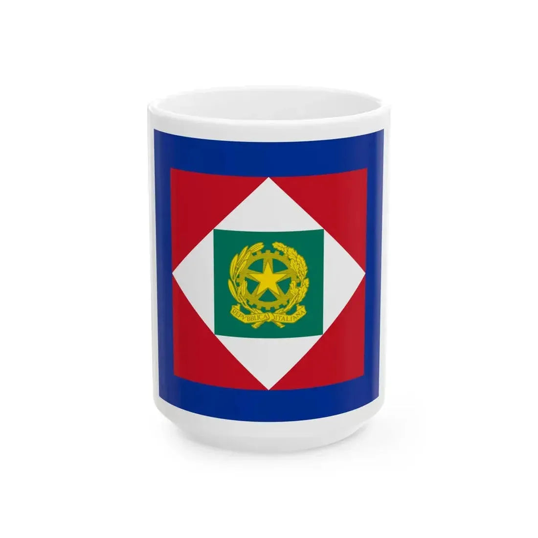 Flag of the President of Italy 2000-2003 (Italy) White Coffee Mug 15oz - Go Mug Yourself