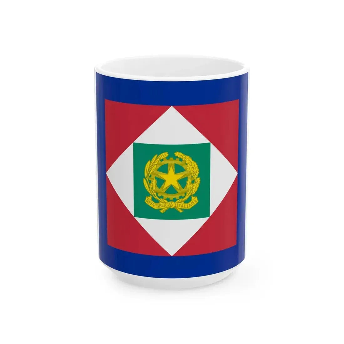Flag of the President of Italy 2003-2006 (Italy) White Coffee Mug 15oz - Go Mug Yourself