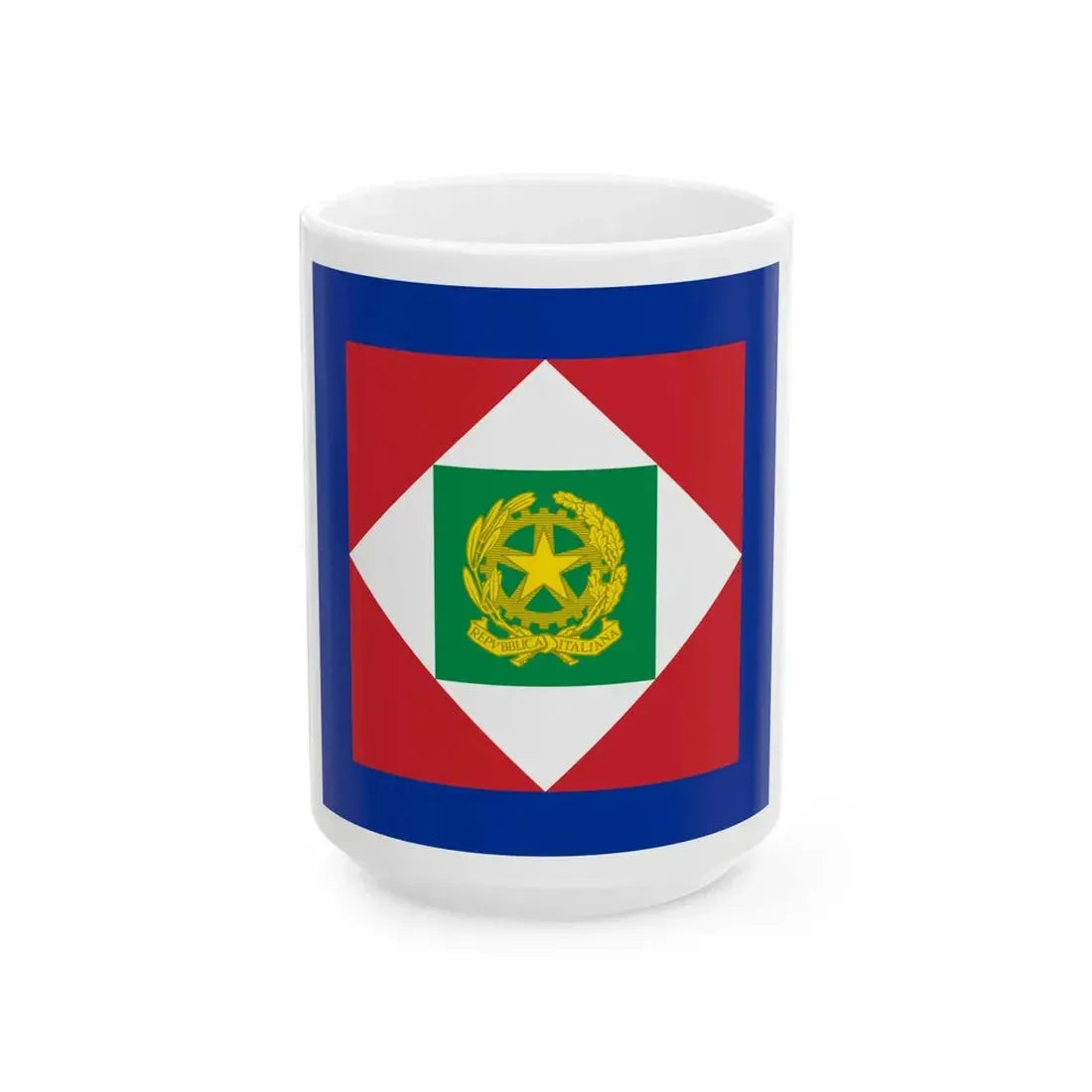 Flag of the President of Italy (Italy) White Coffee Mug 15oz - Go Mug Yourself