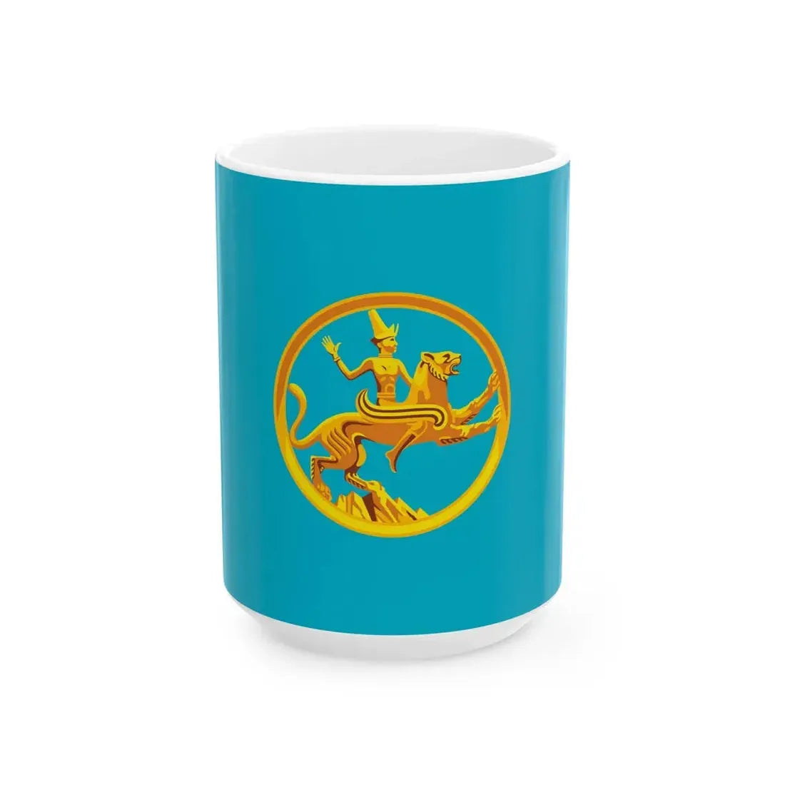 Flag of the President of Kazakhstan 1995-2012 (Kazakhstan) White Coffee Mug 15oz - Go Mug Yourself