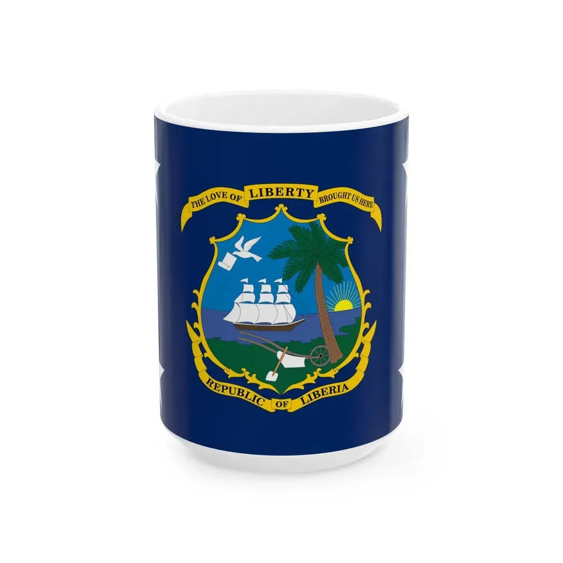 Flag of the President of Liberia (Liberia) White Coffee Mug 15oz - Go Mug Yourself