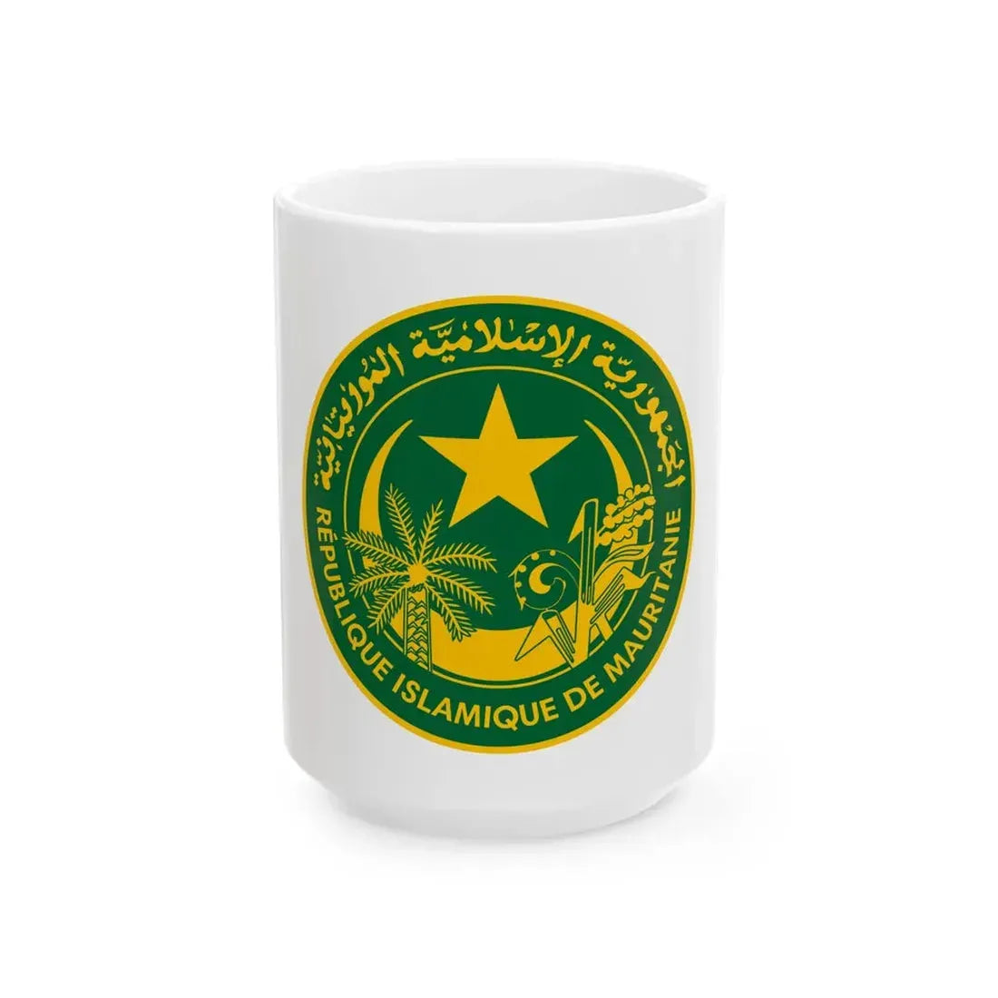 Flag of the president of Mauritania 1959-2018 (Mauritania) White Coffee Mug 15oz - Go Mug Yourself