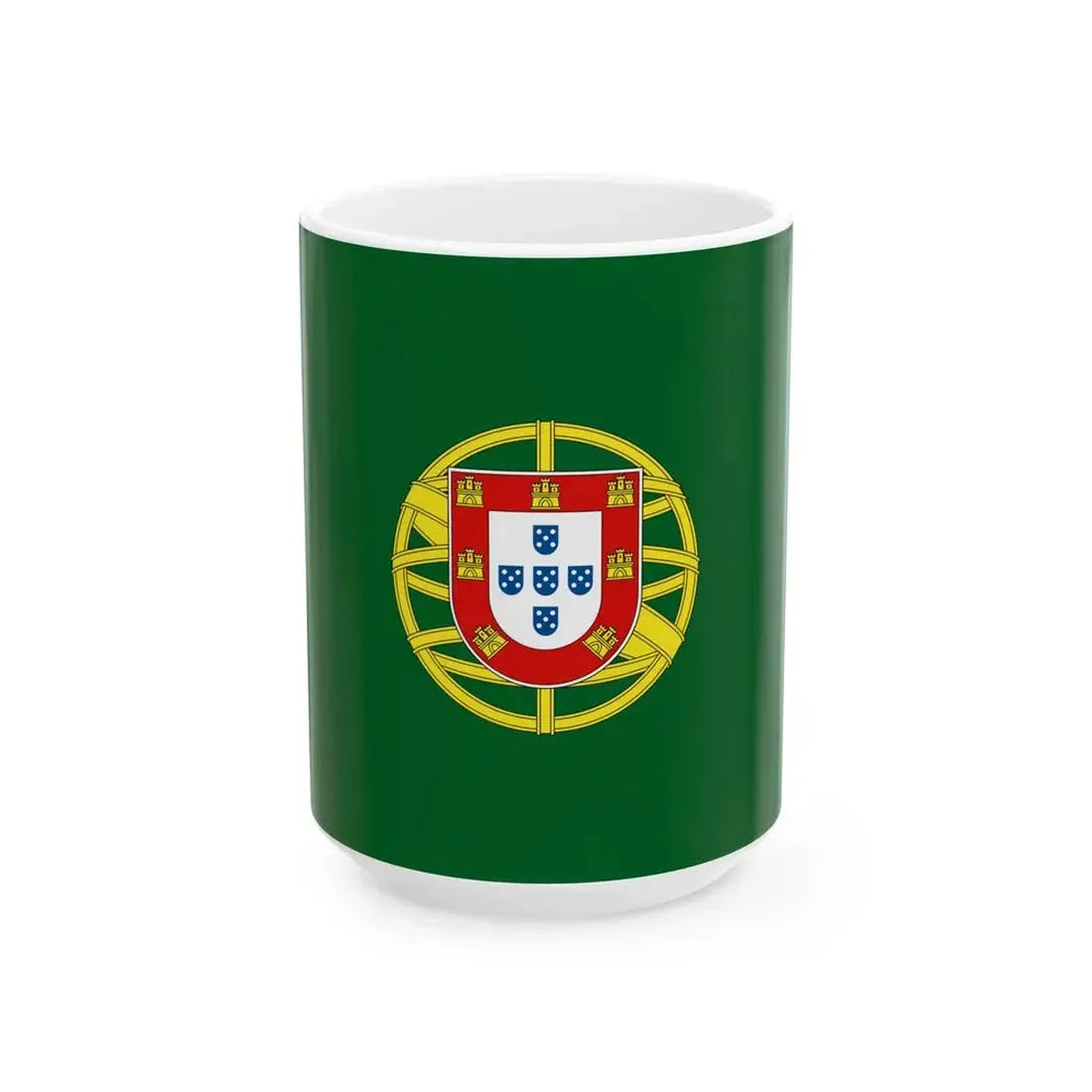 Flag of the President of Portugal (Portugal) White Coffee Mug 15oz - Go Mug Yourself