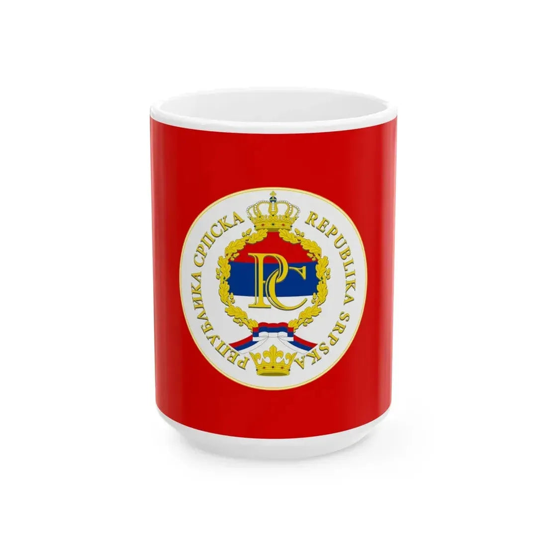 Flag of the President of Republika Srpska (Bosnia and Herzegovina) White Coffee Mug 15oz - Go Mug Yourself