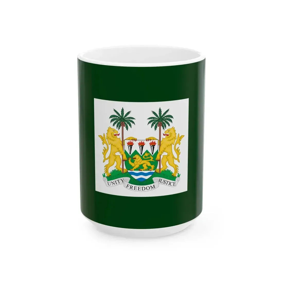 Flag of the President of Sierra Leone (Sierra Leone) White Coffee Mug 15oz - Go Mug Yourself