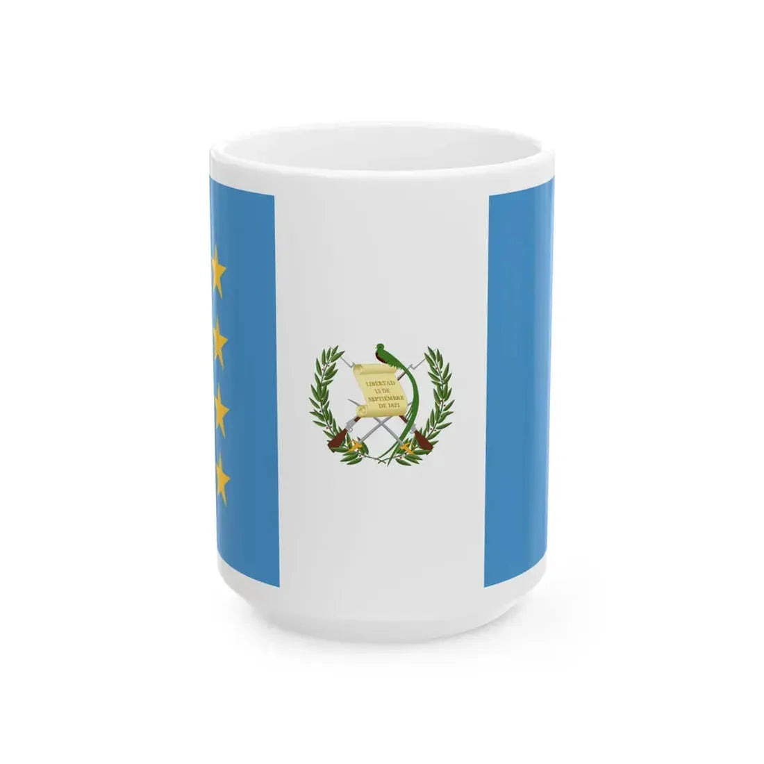 Flag of the President of the Congress of Guatemala (Guatemala) White Coffee Mug 15oz - Go Mug Yourself