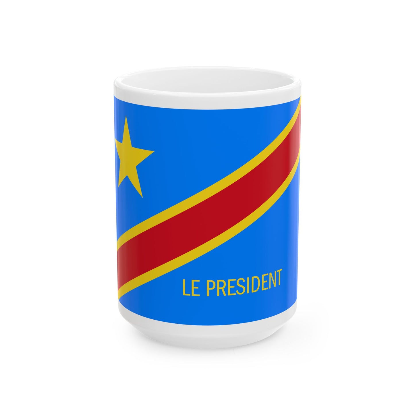 Flag of the President of the Democratic Republic of the Congo (Congo) White Coffee Mug-15oz-Go Mug Yourself