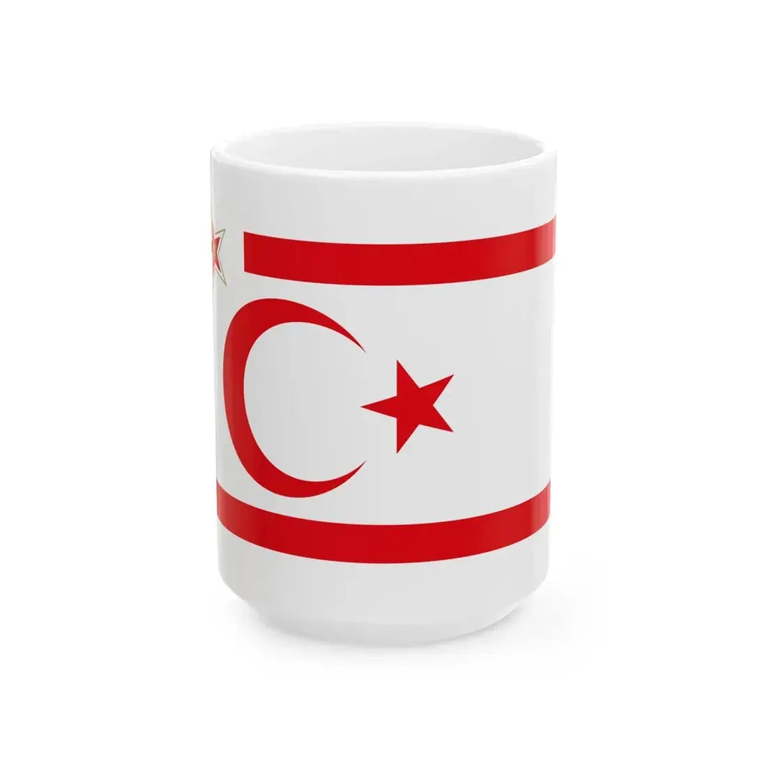 Flag of the President of the Turkish Republic of Northern Cyprus (Cyprus) White Coffee Mug 15oz - Go Mug Yourself