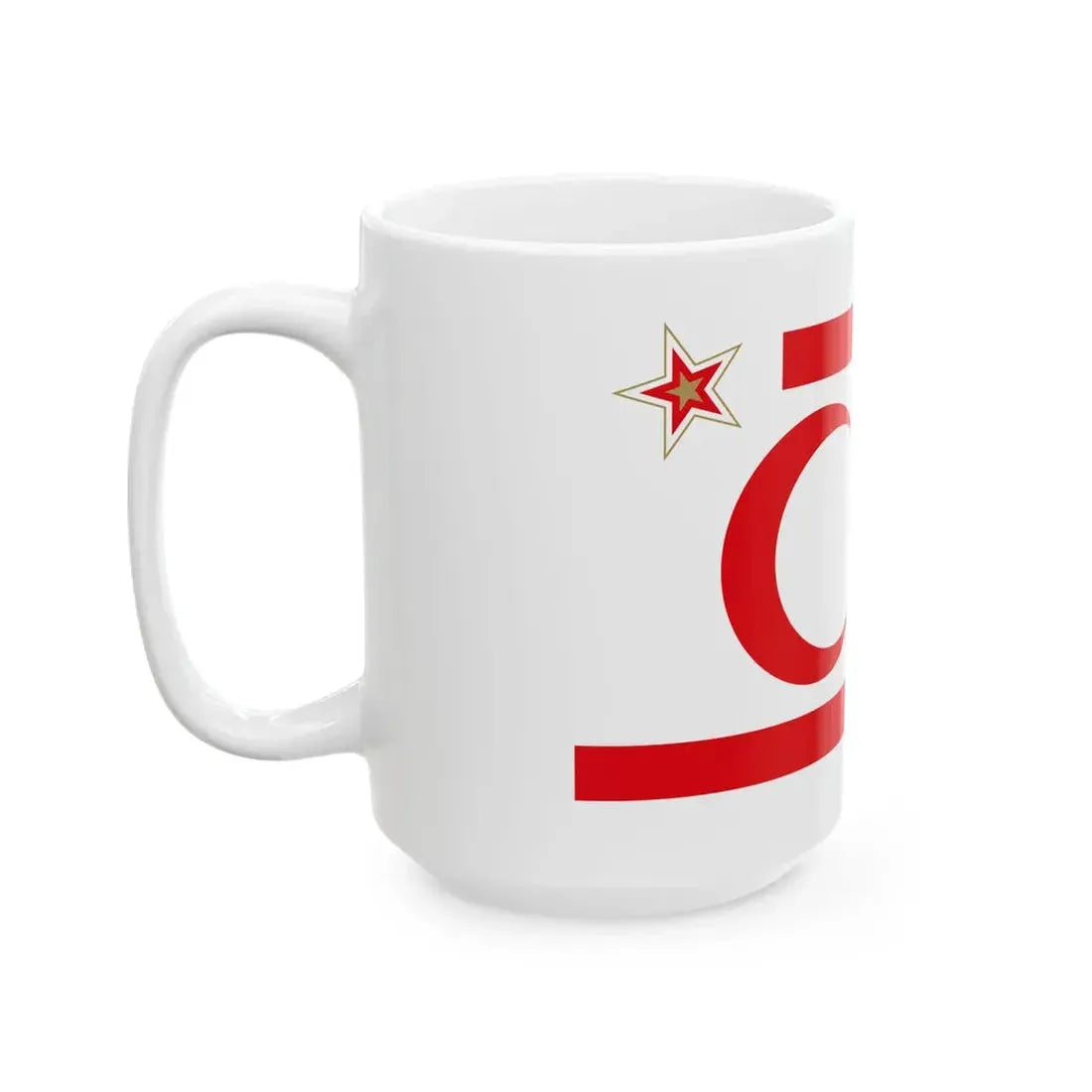 Flag of the President of the Turkish Republic of Northern Cyprus (Cyprus) White Coffee Mug - Go Mug Yourself